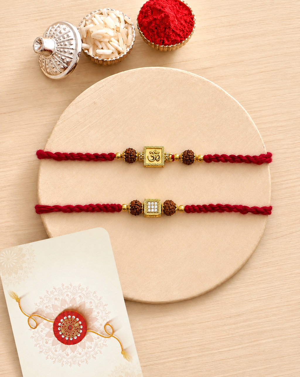 Squre Om&Diamond Squre Rakhi Combo
