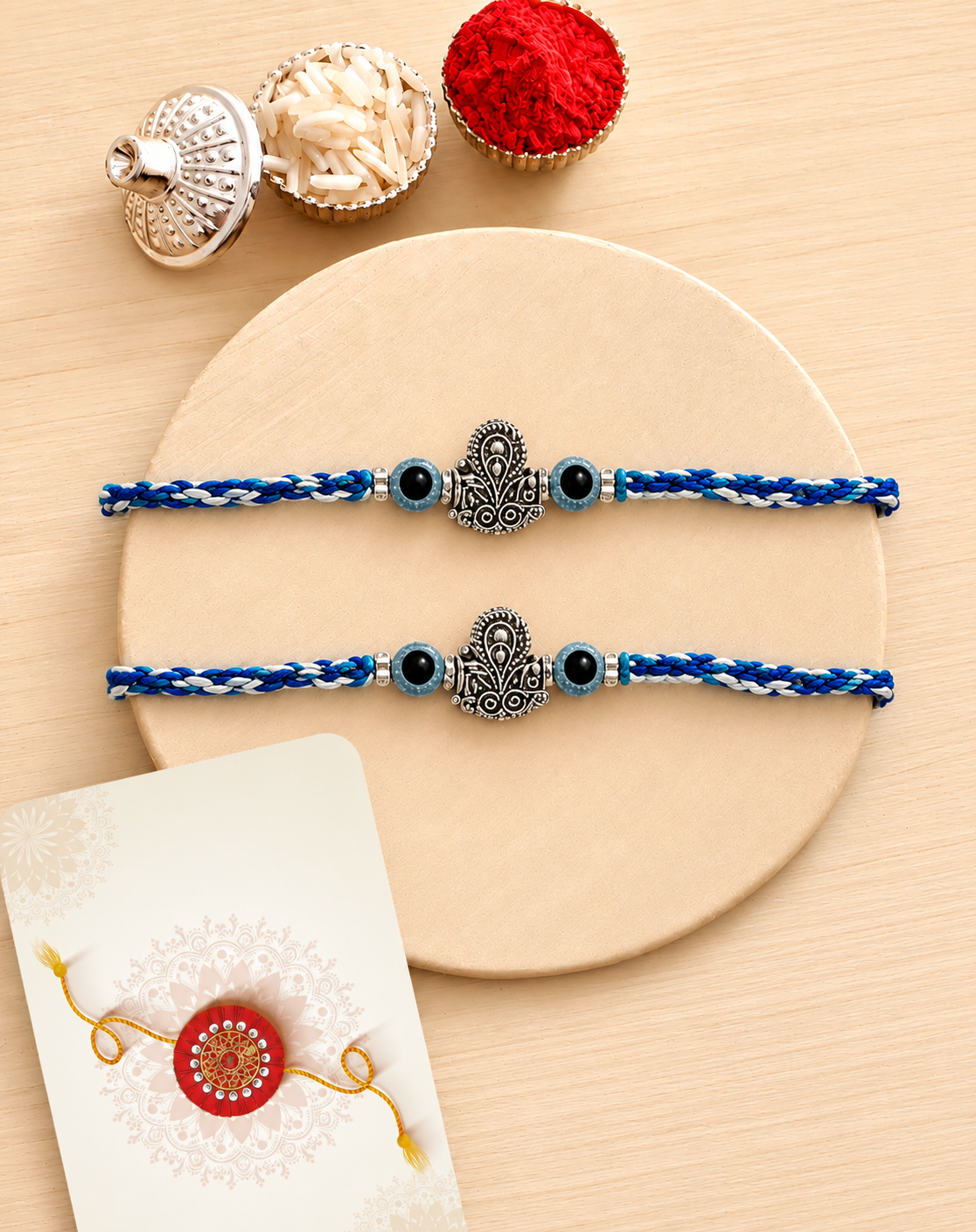 Blue Nazar Rakhi Combo
