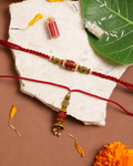 Red Om Bhai Bhabhi Rakhi Combo
