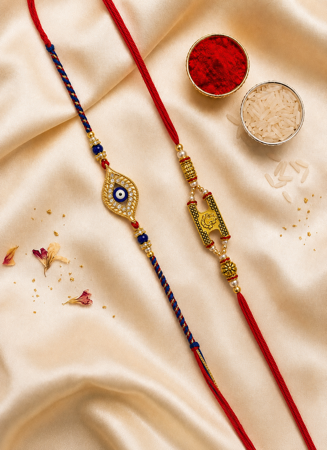 Evil Eye & Ganesh Rakhi Combo