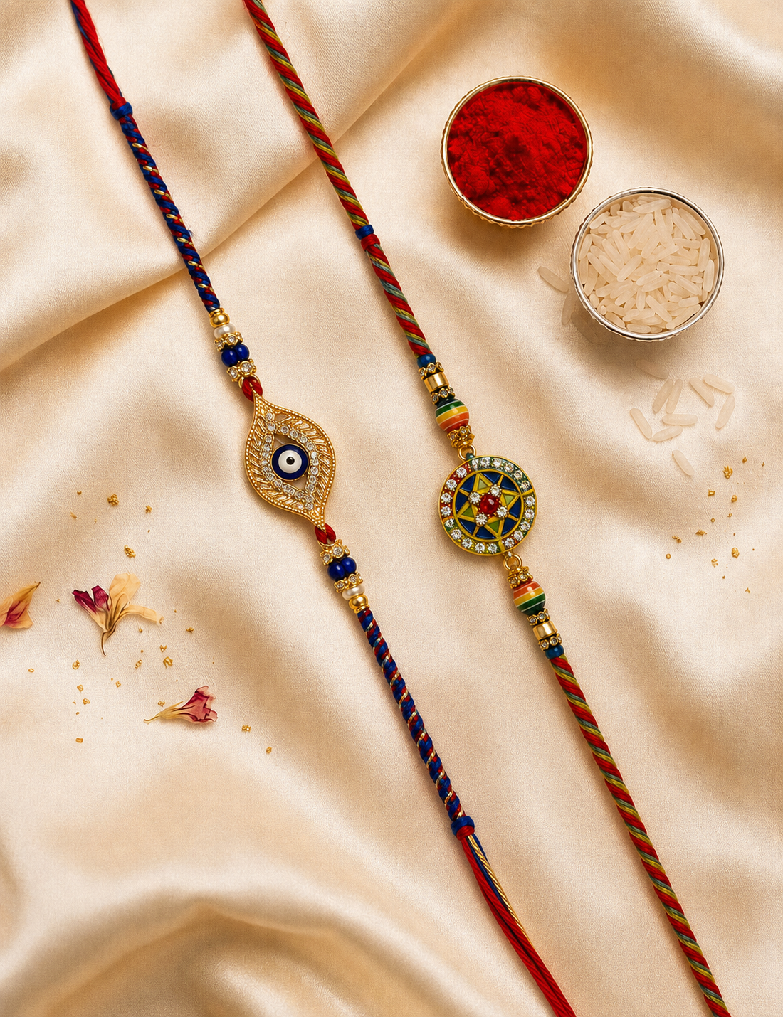 Evil Eye & Chakra Rakhi Combo