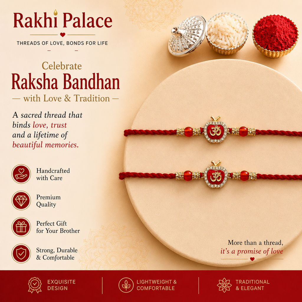 Apple Om Rakhi Pair