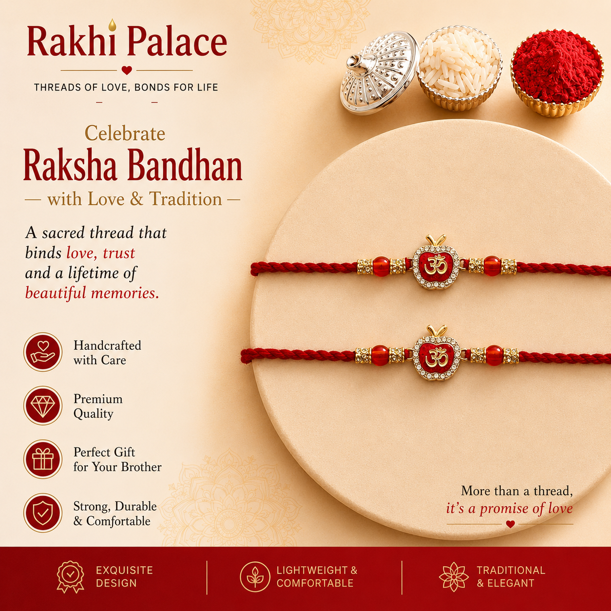 Apple Om Rakhi Pair