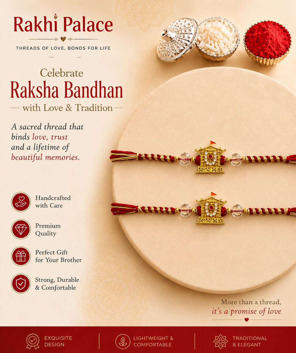 Golden Temple Rakhi Set