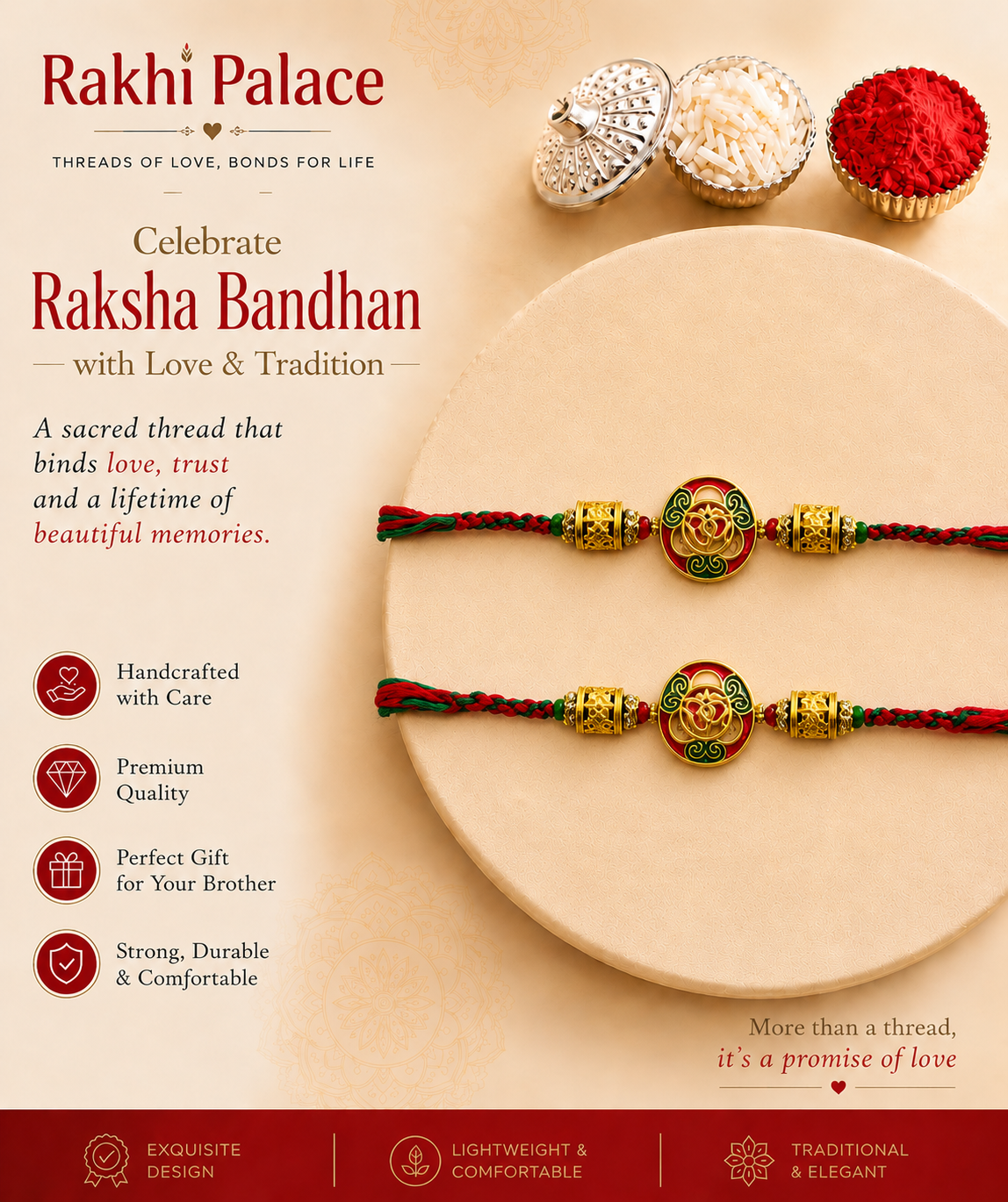Designer Om Rakhi Combo