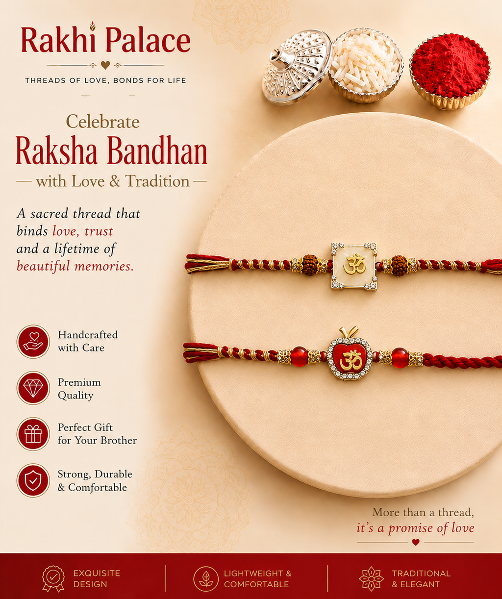 Royal Om Rakhi Set