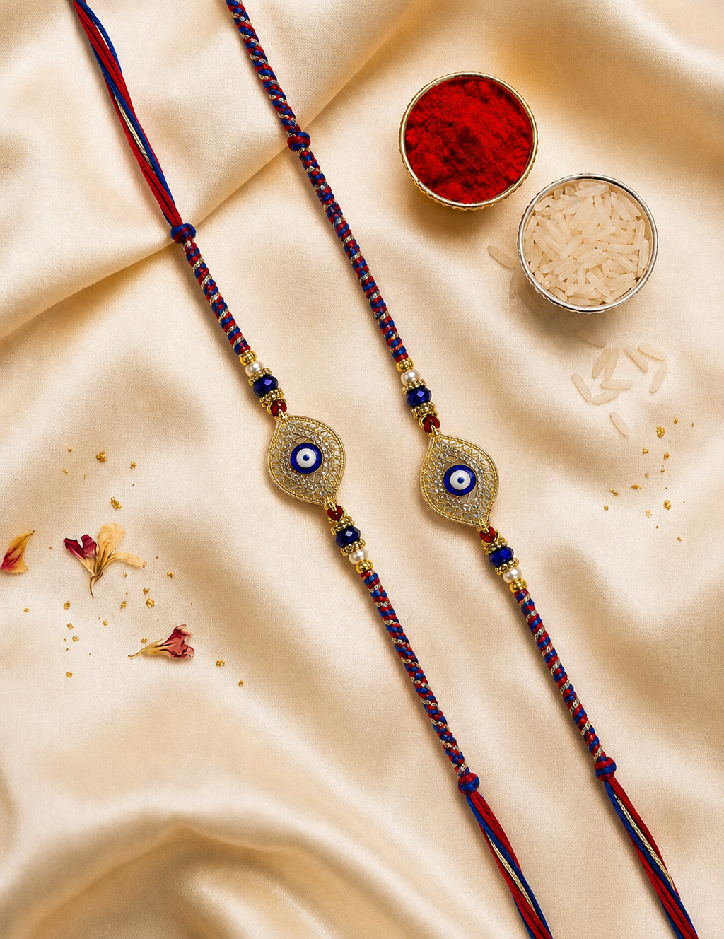 Evil Eye Leaf Rakhi Pair