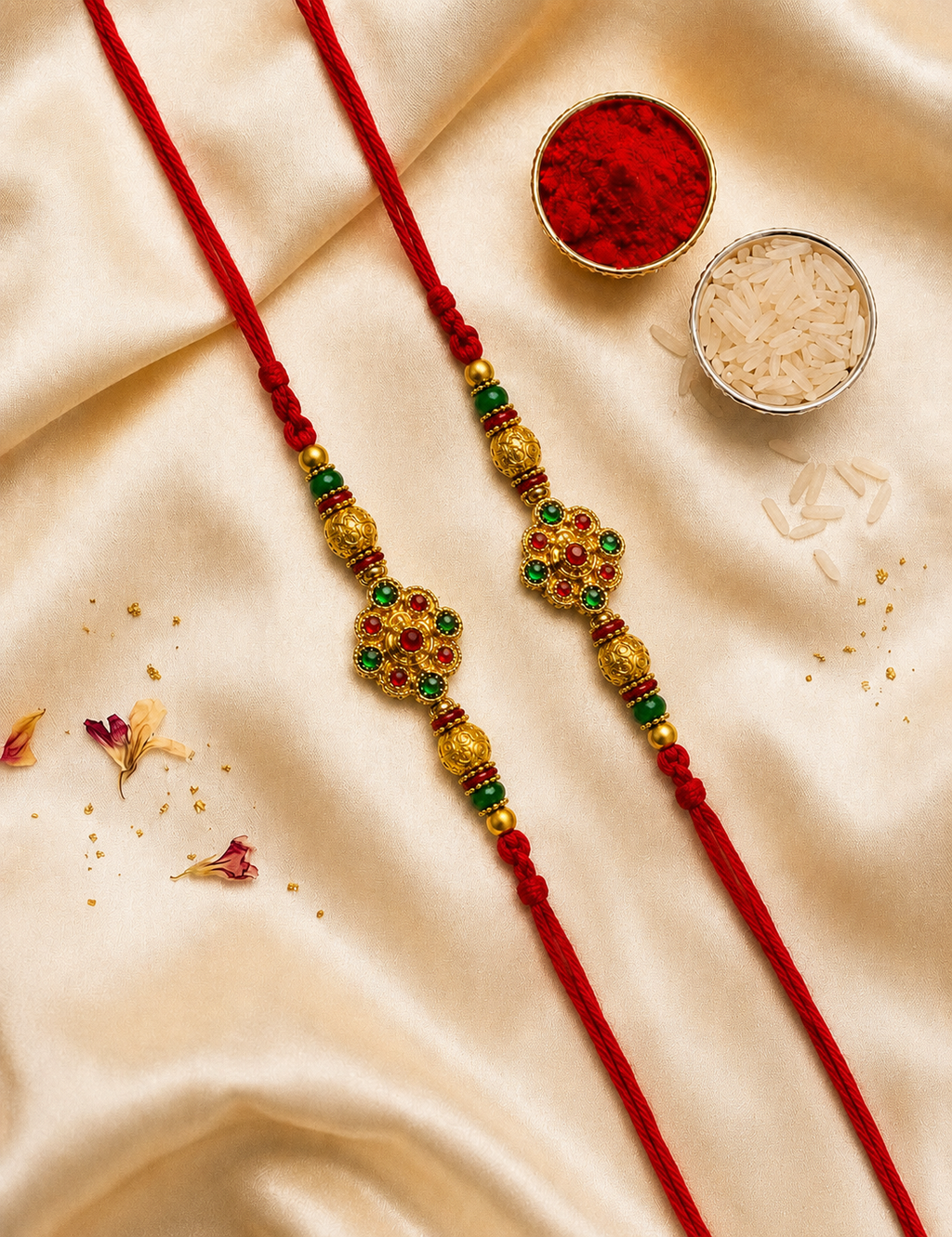 Royal Kundan Rakhi Combo