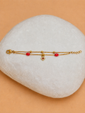 Red Charm Gold plated Bhabhi Rakhi Braclet