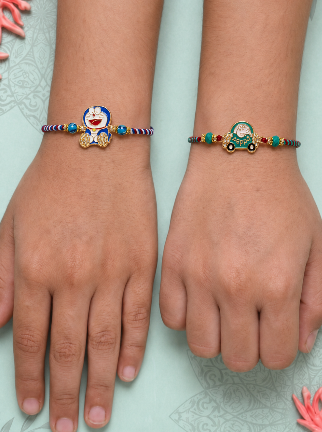 Doraemon & Peppa Car Combo Rakhi
