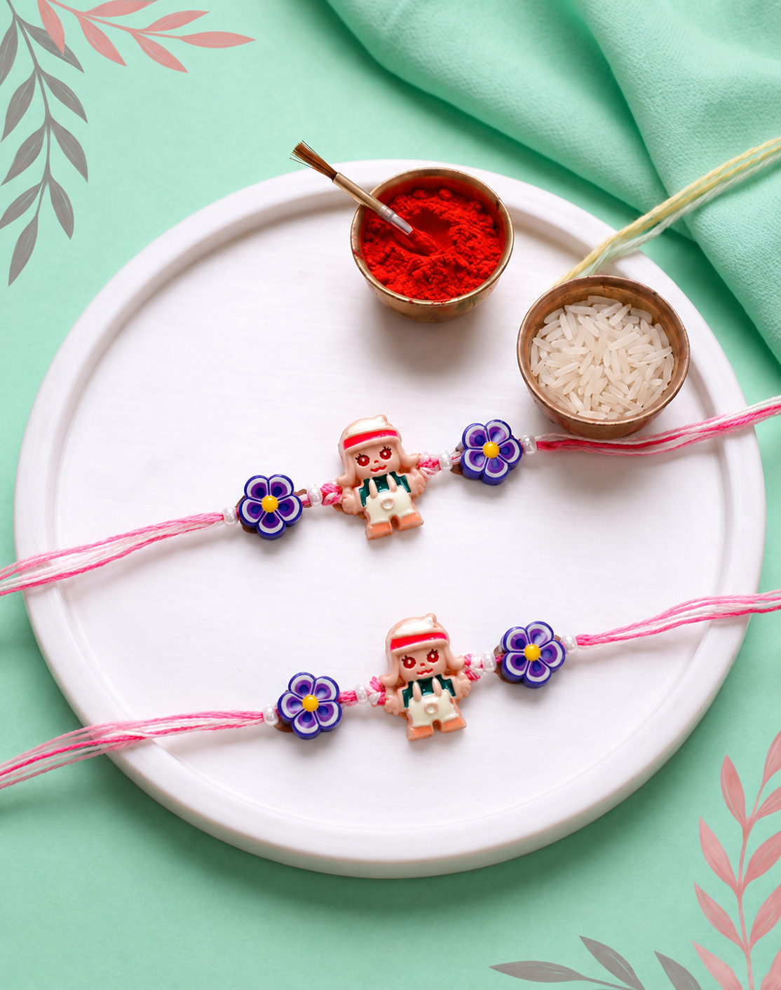 Pink Doll Combo Rakhi Set