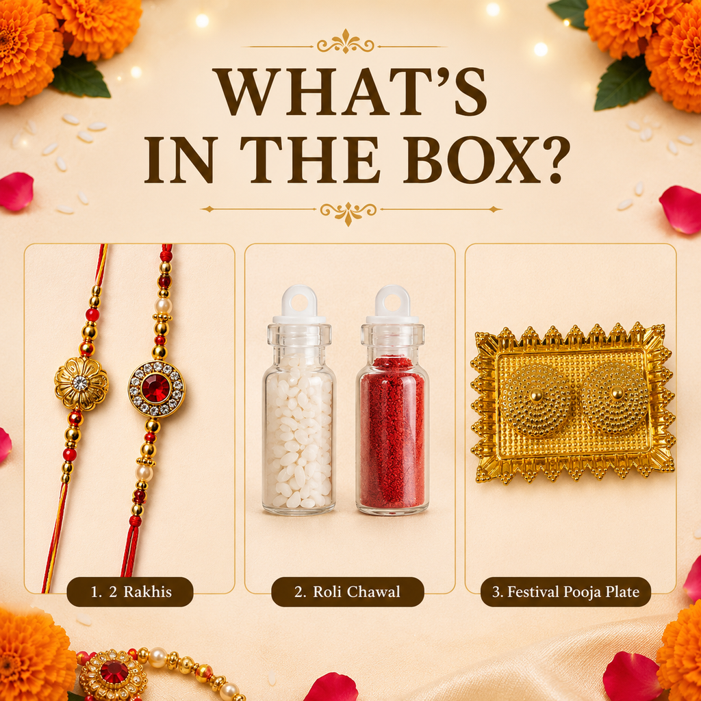 Classic Om Square Rakhi Combo