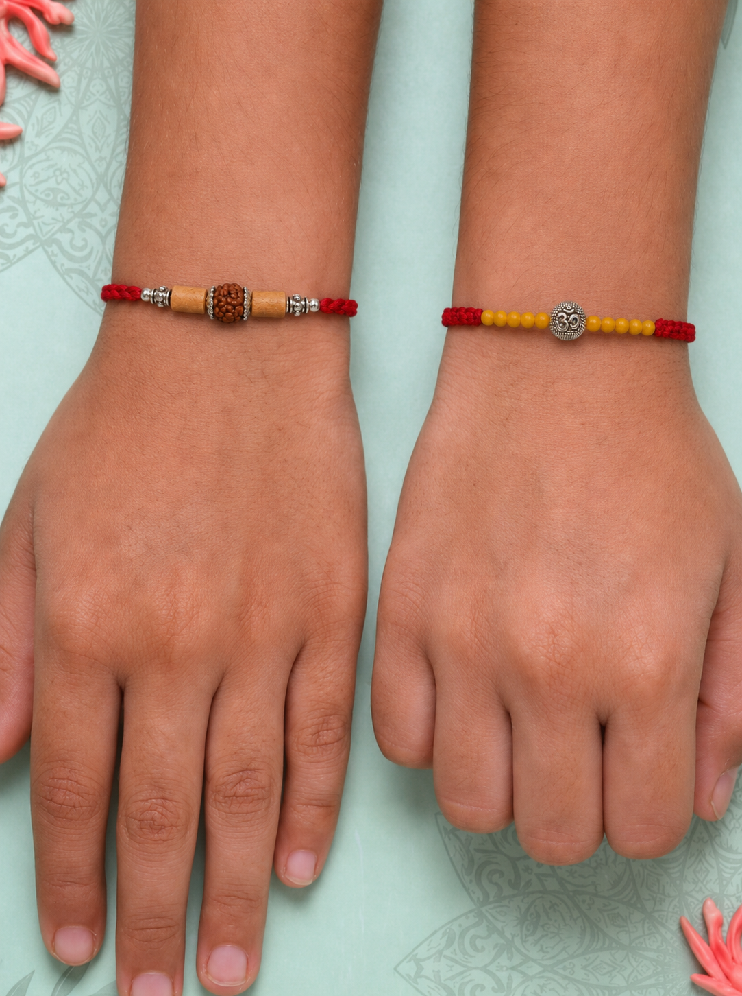 Rudraksha Om Rakhi Combo