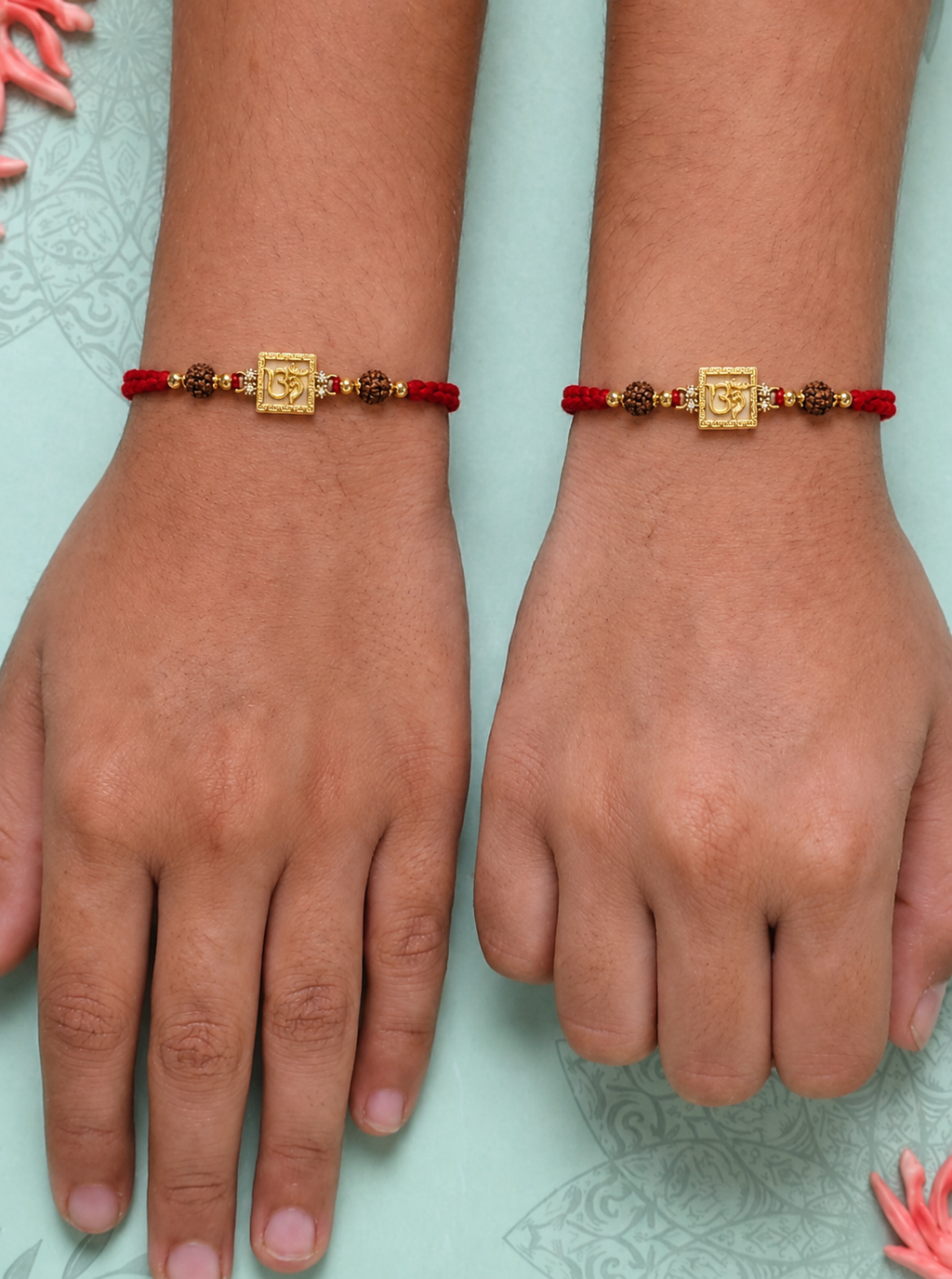 Classic Om Square Rakhi Combo
