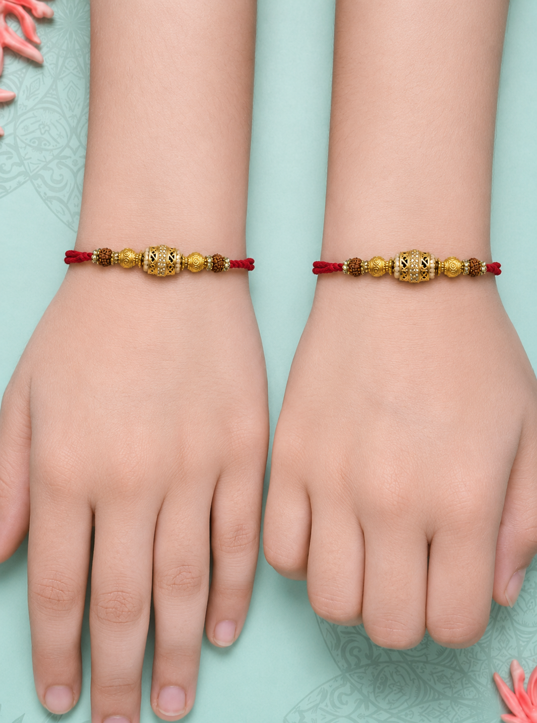 Golden Barrel Rakhi Set