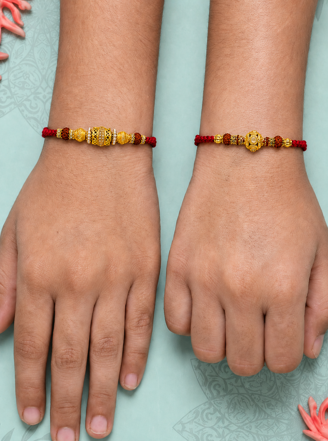 Royal Barrel Rudraksha Rakhi Set