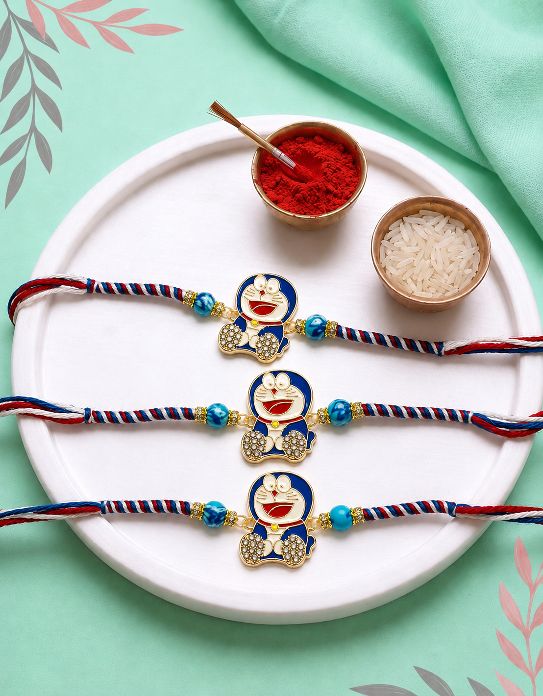 Doraemon Triple Rakhi Combo
