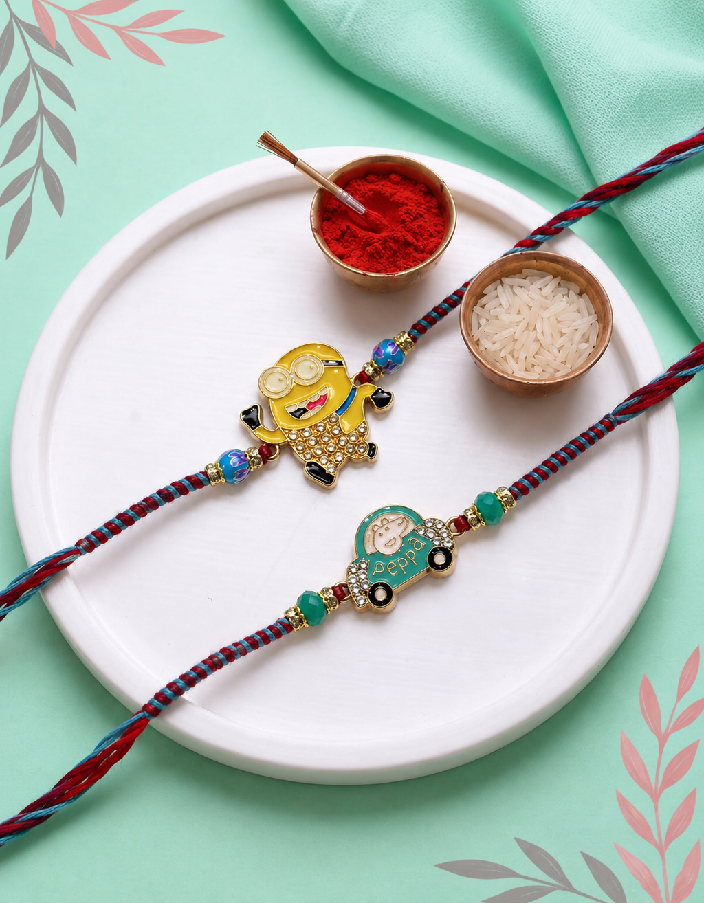 Minion & Peppa Car Combo Rakhi