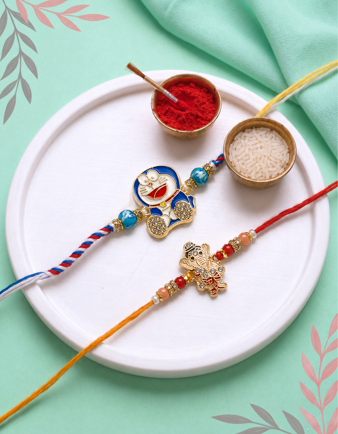 Doraemon & Ganesh Kids Rakhi Combo