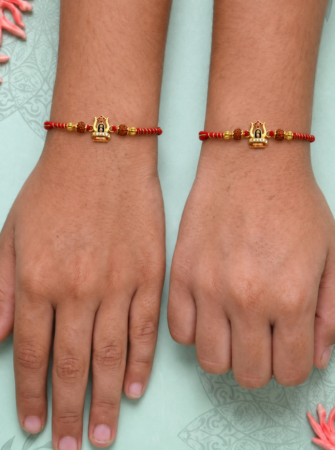 Shivling Crown Rakhi Combo